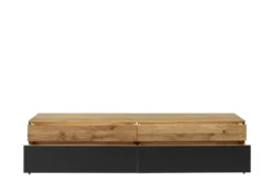 Wohnwand mit Beleuchtung 'Boston ' Wildeiche geölt & Glas anthrazit