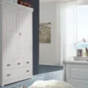 Wäscheschrank 120cm 2-trg. 'Mailand-Weiß' Kiefer weiß SZ-0132