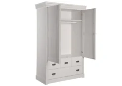 Wäscheschrank 120cm 2-trg. 'Mailand-Weiß' Kiefer weiß SZ-0132
